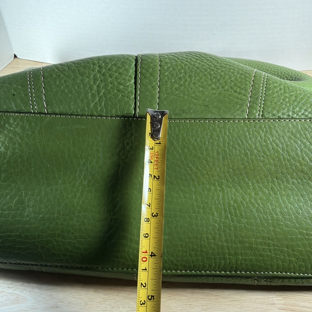 Vintage Coach Hamilton Large Green Pebbled Leather Tote, Handbag F13083 - Picture 15 of 16